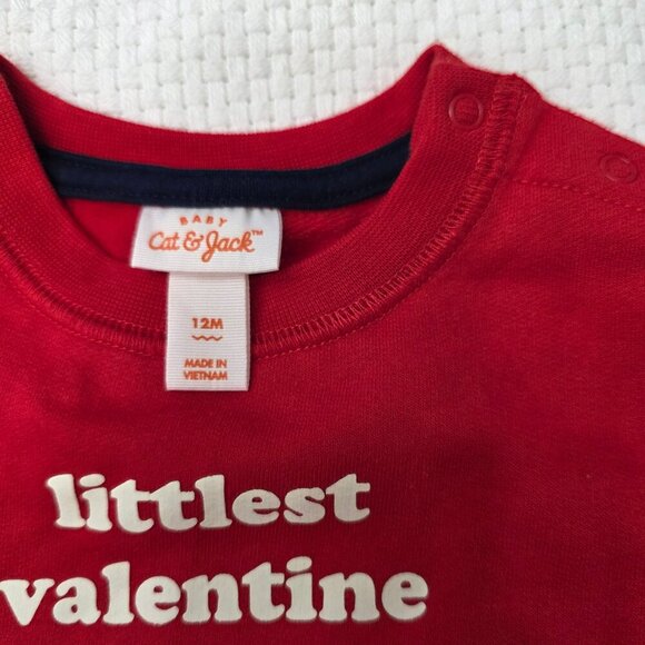 Cat & Jack Valentine’s Baby Outfit | 12 Months | "Littlest Valentine" ❤️💙 - Picture 3 of 8